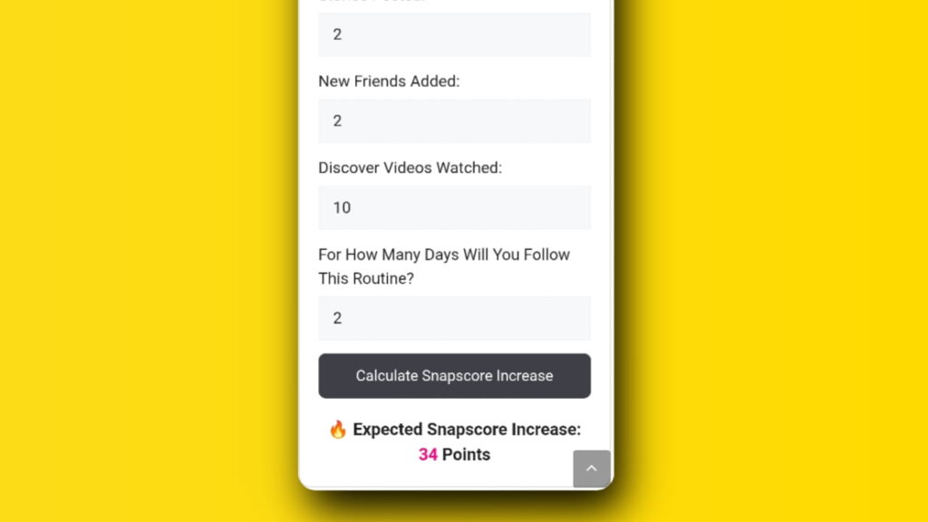 Snapchat Score Calculator