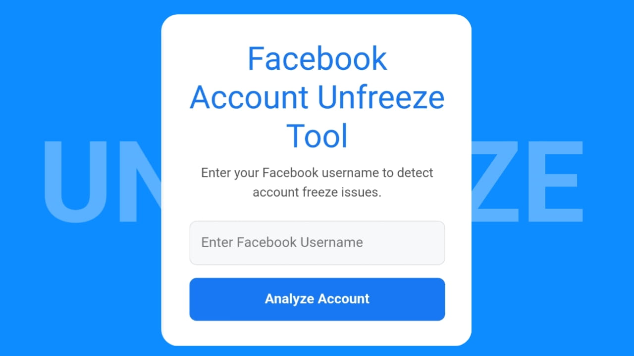 Facebook Account Unfreeze
