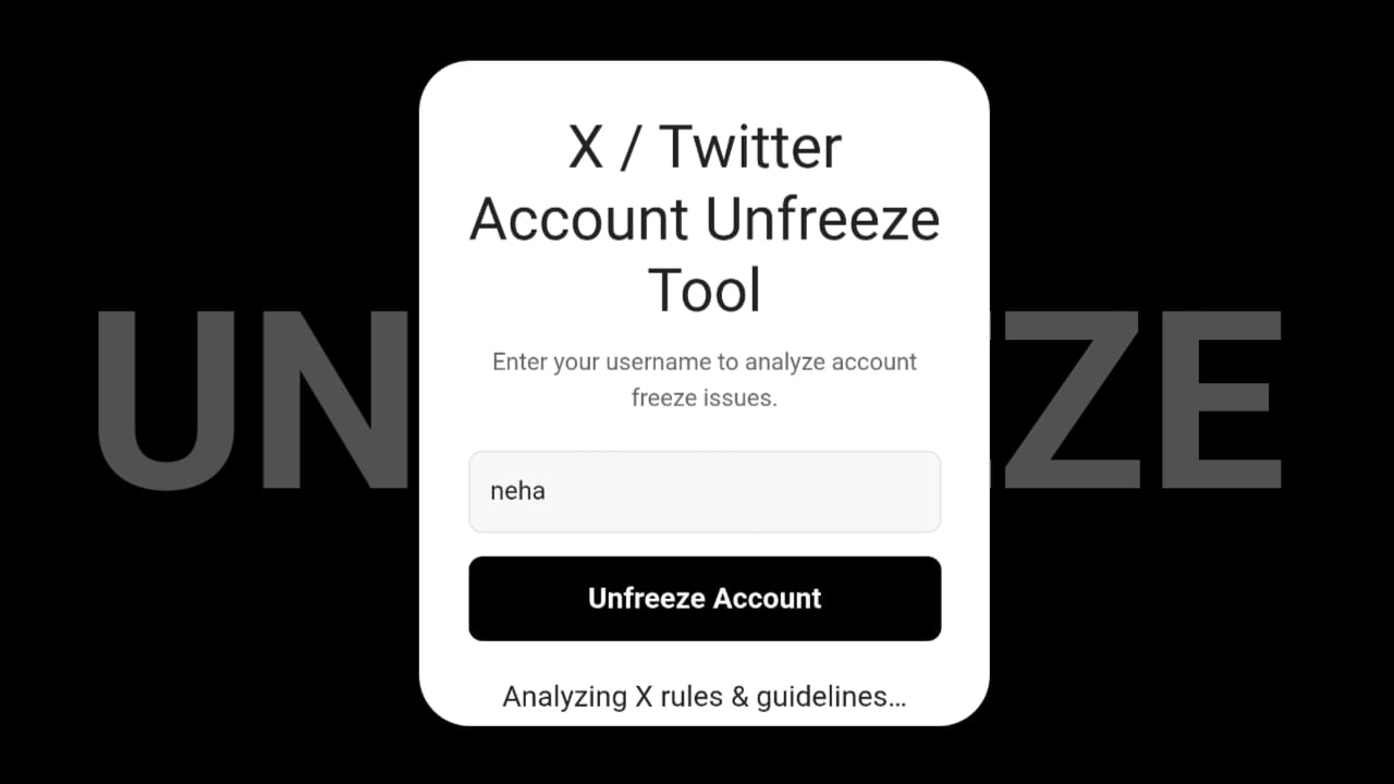 Twitter/X Account Unfreeze Tool